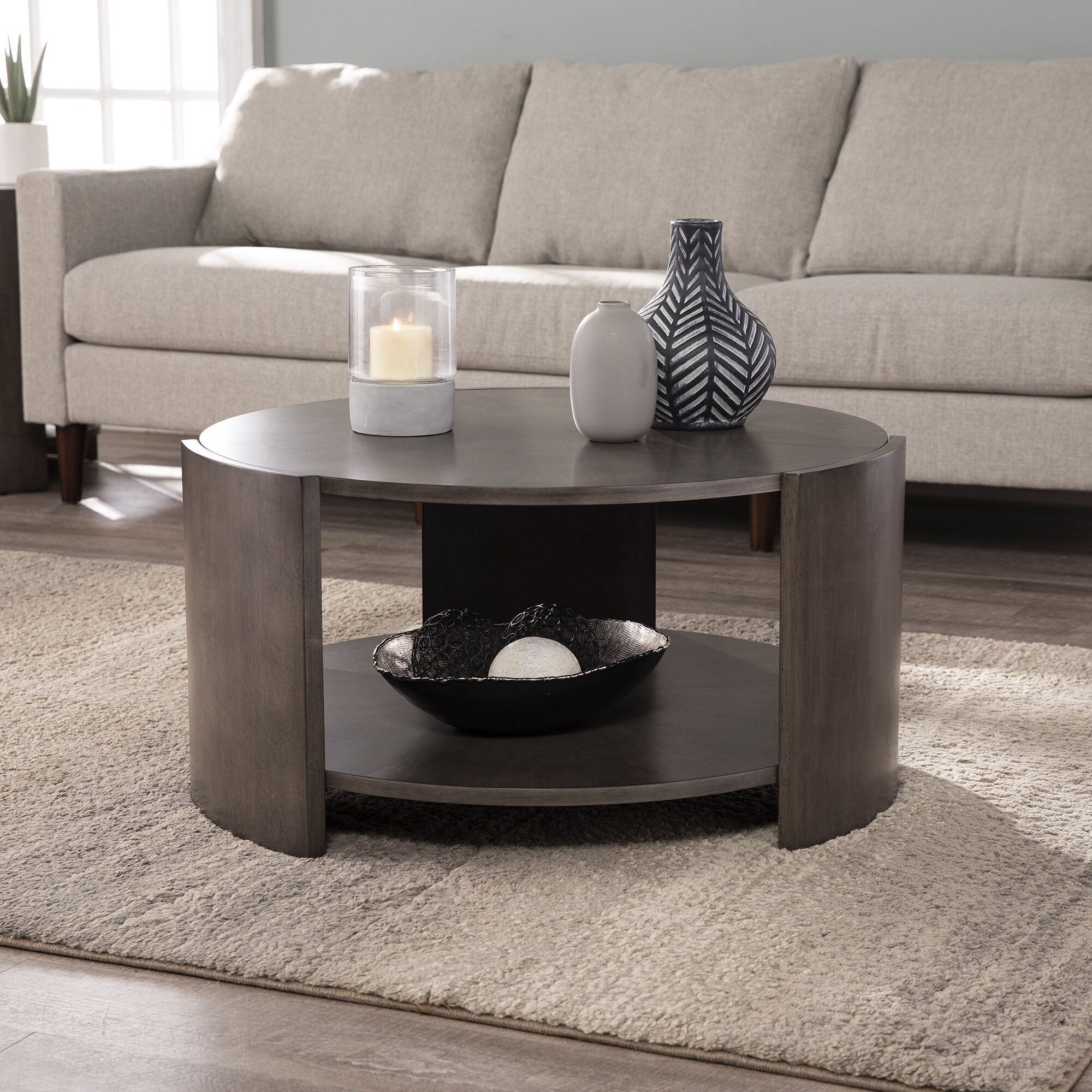 Round Wood Coffee Tables With Storage - Coffee Table Woody With Drawers